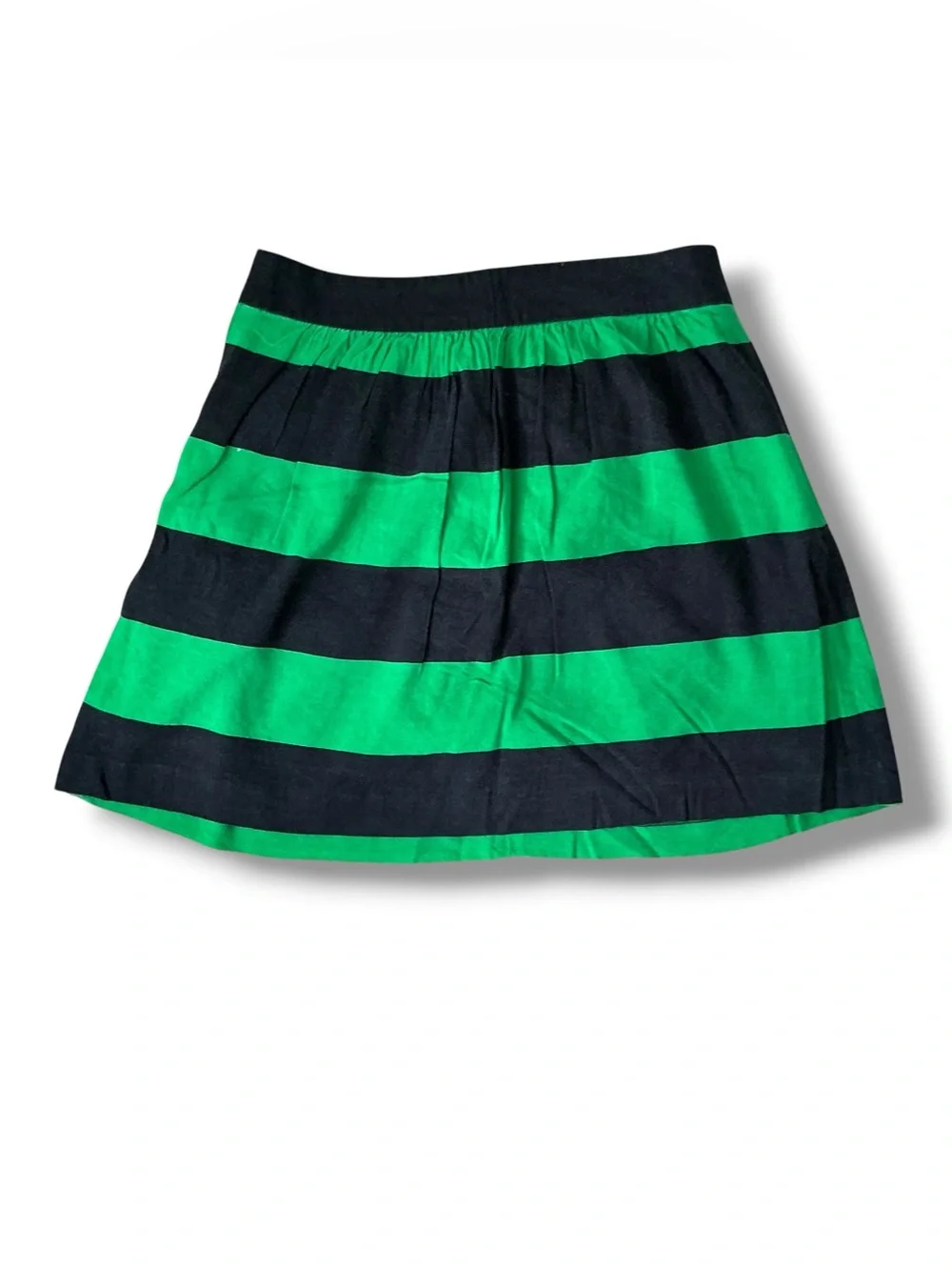 BANANA REPUBLIC FACTORY Black and Green Striped A-Line Skirt